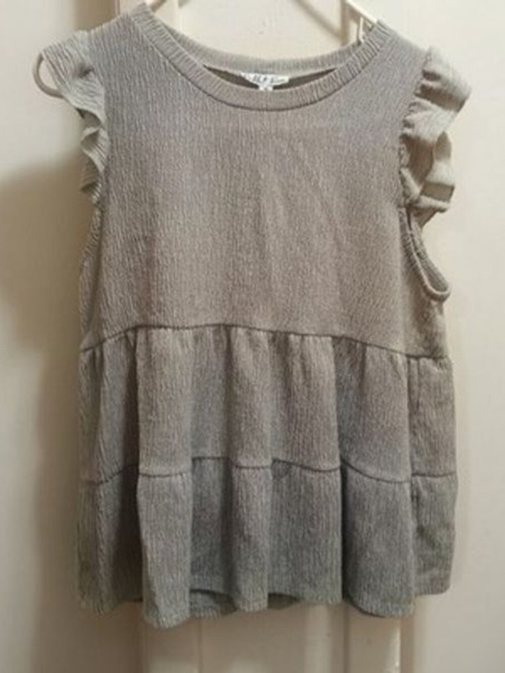 Women's Rabbit Rose Top ,Green, Tank Style Layered Medium